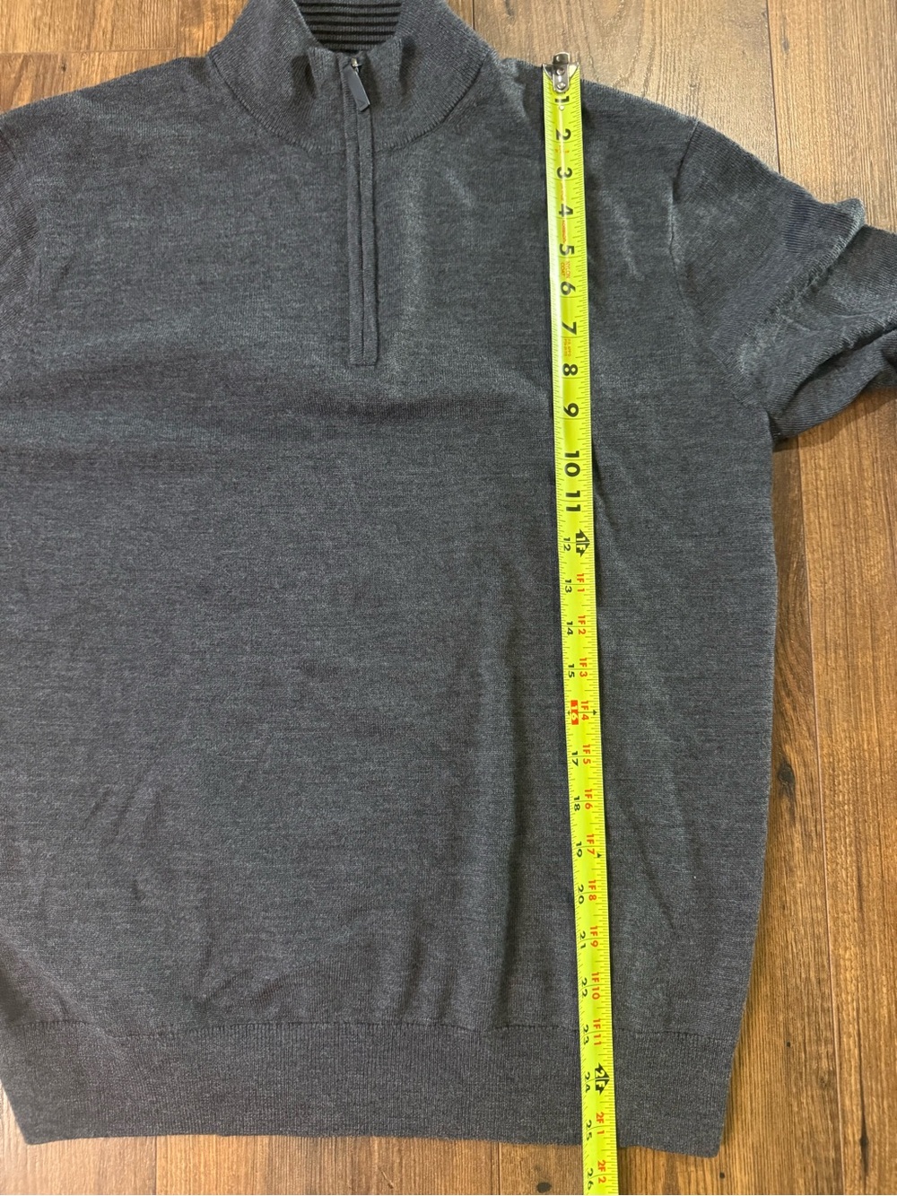 UNTUCKit Sweater Mens Medium Gray Belguardo Merino Wool 1/4 Zip Smart Casual - Picture 5 of 9